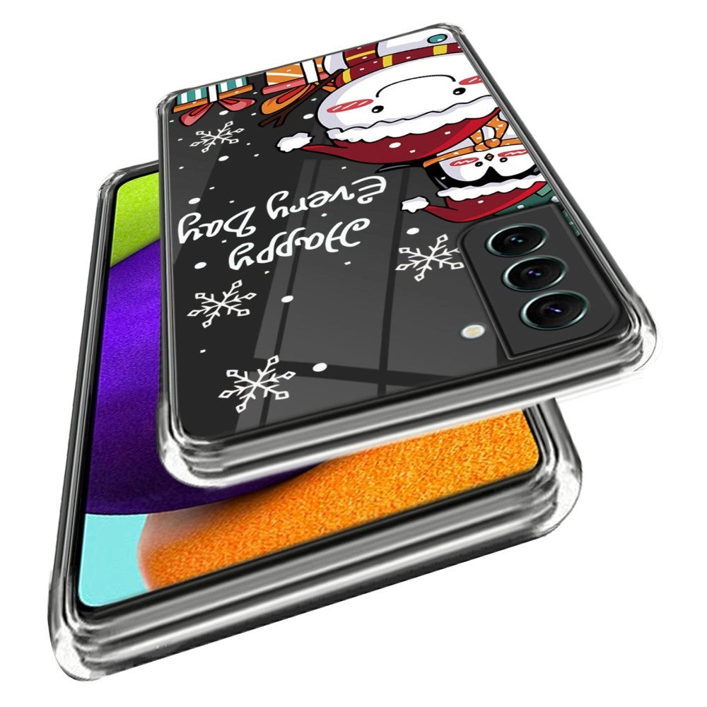 Samsung Galaxy S23 Fleksibelt Plast Jule Cover - Snemand og Pingvin