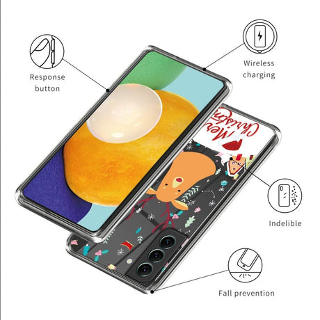 Samsung Galaxy S23 Fleksibelt Plast Jule Cover - Merry Christmas - Rensdyr