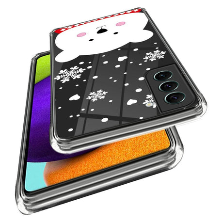 Samsung Galaxy S23 Fleksibelt Plast Jule Cover - Hvid Bjørn