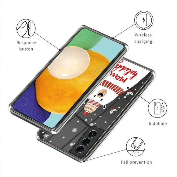 Samsung Galaxy S23 Fleksibelt Plast Jule Cover - Julebjørn