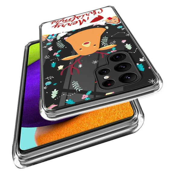 Samsung Galaxy S22 Ultra Fleksibelt Plast Julecover - Rensdyr