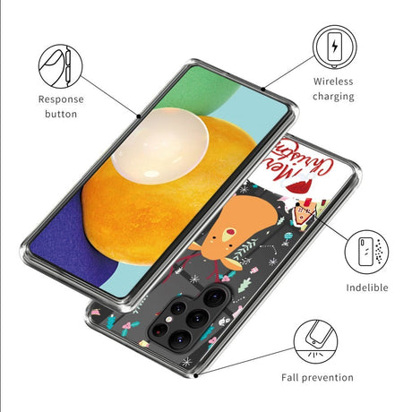 Samsung Galaxy S22 Ultra Fleksibelt Plast Julecover - Rensdyr