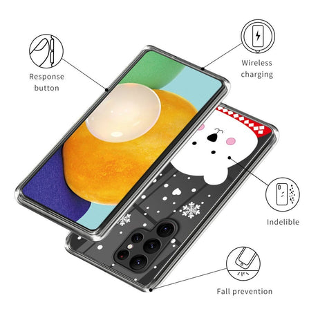 Samsung Galaxy S22 Ultra Fleksibelt Plast Julecover - Buttet Isbjørn