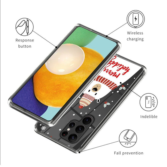 Samsung Galaxy S22 Ultra Fleksibelt Plast Julecover - Isbjørn