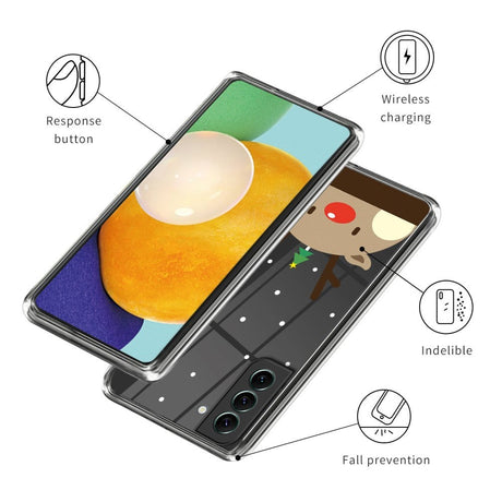 Samsung Galaxy S22 Fleksibelt Plast Jule Cover - Rensdyr med Juletræ
