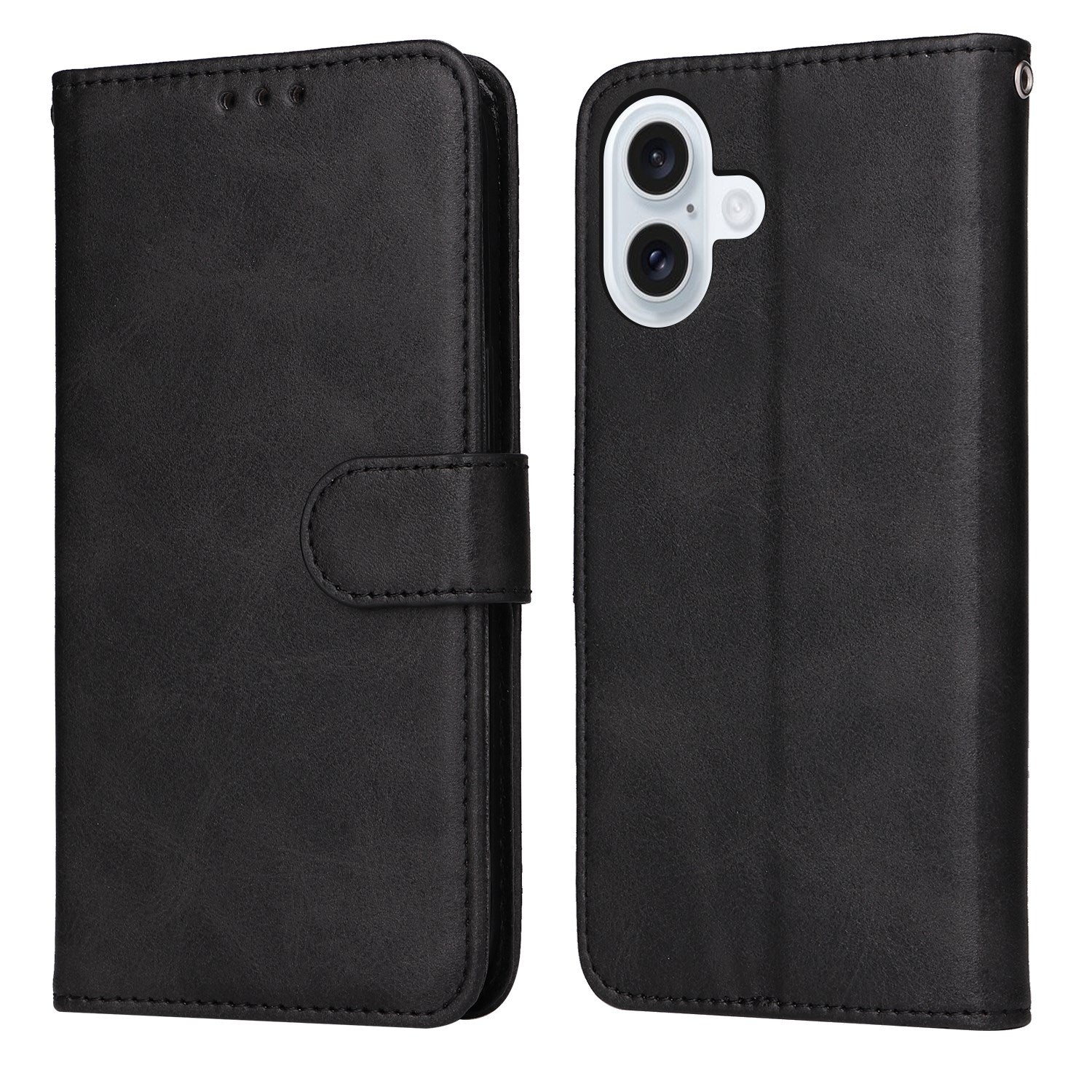 EIDERWOOD iPhone 17 Kunstlæder Flip Cover m. Pung & Strop - Sort