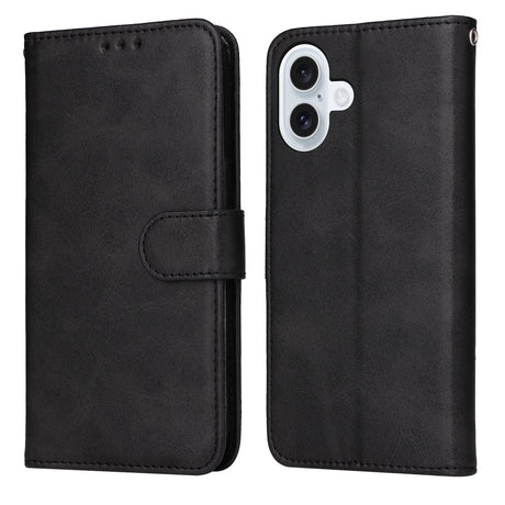 EIDERWOOD iPhone 17 Kunstlæder Flip Cover m. Pung & Strop - Sort