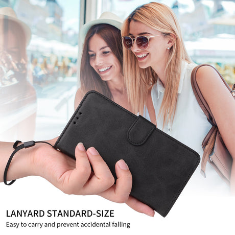 EIDERWOOD iPhone 17 Kunstlæder Flip Cover m. Pung & Strop - Sort