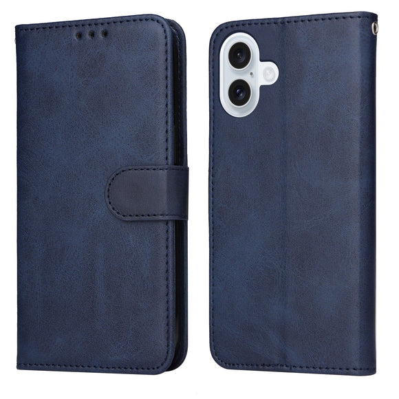EIDERWOOD iPhone 17 Kunstlæder Flip Cover m. Pung & Strop - Blå