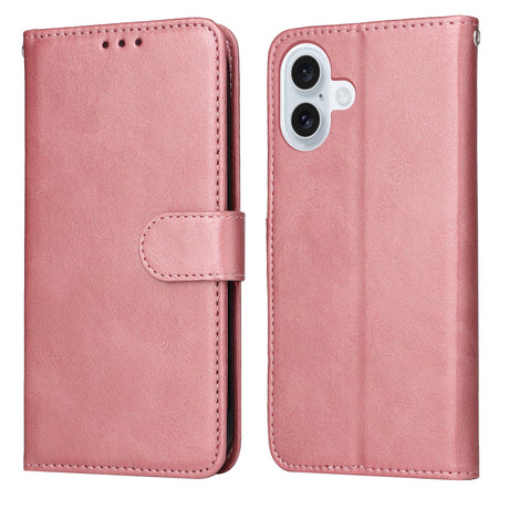 EIDERWOOD iPhone 17 Kunstlæder Flip Cover m. Pung & Strop - Lyserød
