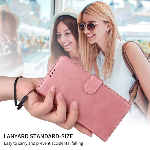 EIDERWOOD iPhone 17 Kunstlæder Flip Cover m. Pung & Strop - Lyserød