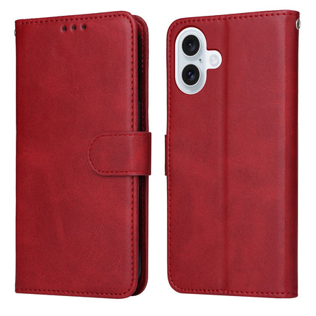 EIDERWOOD iPhone 17 Kunstlæder Flip Cover m. Pung & Strop - Rød