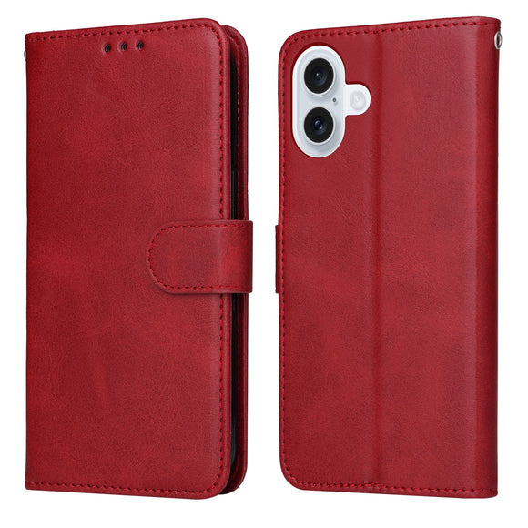 EIDERWOOD iPhone 17 Kunstlæder Flip Cover m. Pung & Strop - Rød