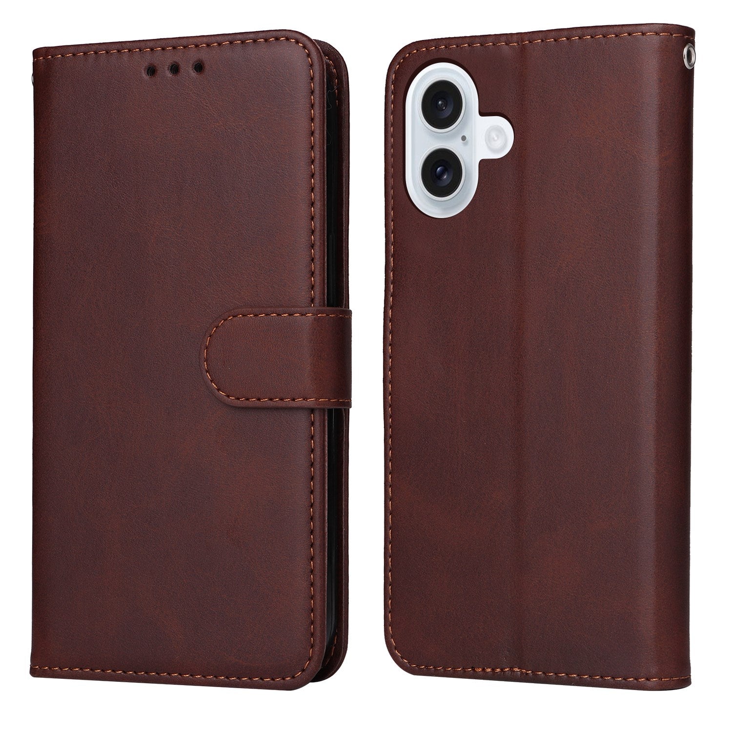 EIDERWOOD iPhone 17 Kunstlæder Flip Cover m. Pung & Strop - Brun
