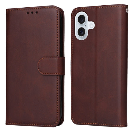 EIDERWOOD iPhone 17 Kunstlæder Flip Cover m. Pung & Strop - Brun
