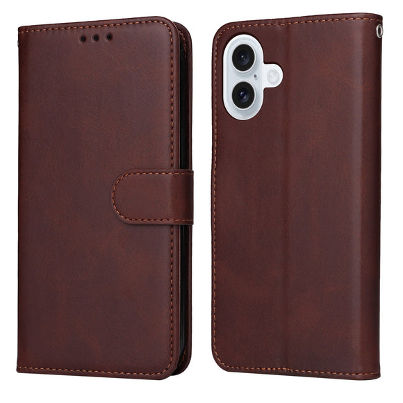 EIDERWOOD iPhone 17 Kunstlæder Flip Cover m. Pung & Strop - Brun