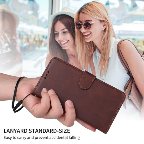 EIDERWOOD iPhone 17 Kunstlæder Flip Cover m. Pung & Strop - Brun