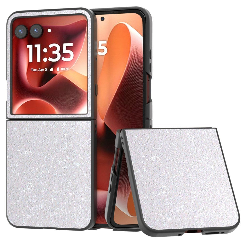 EIDERWOOD Motorola Razr 70 Ultra / Razr 60 Ultra Hård Plastik Glitter Cover - Hvid