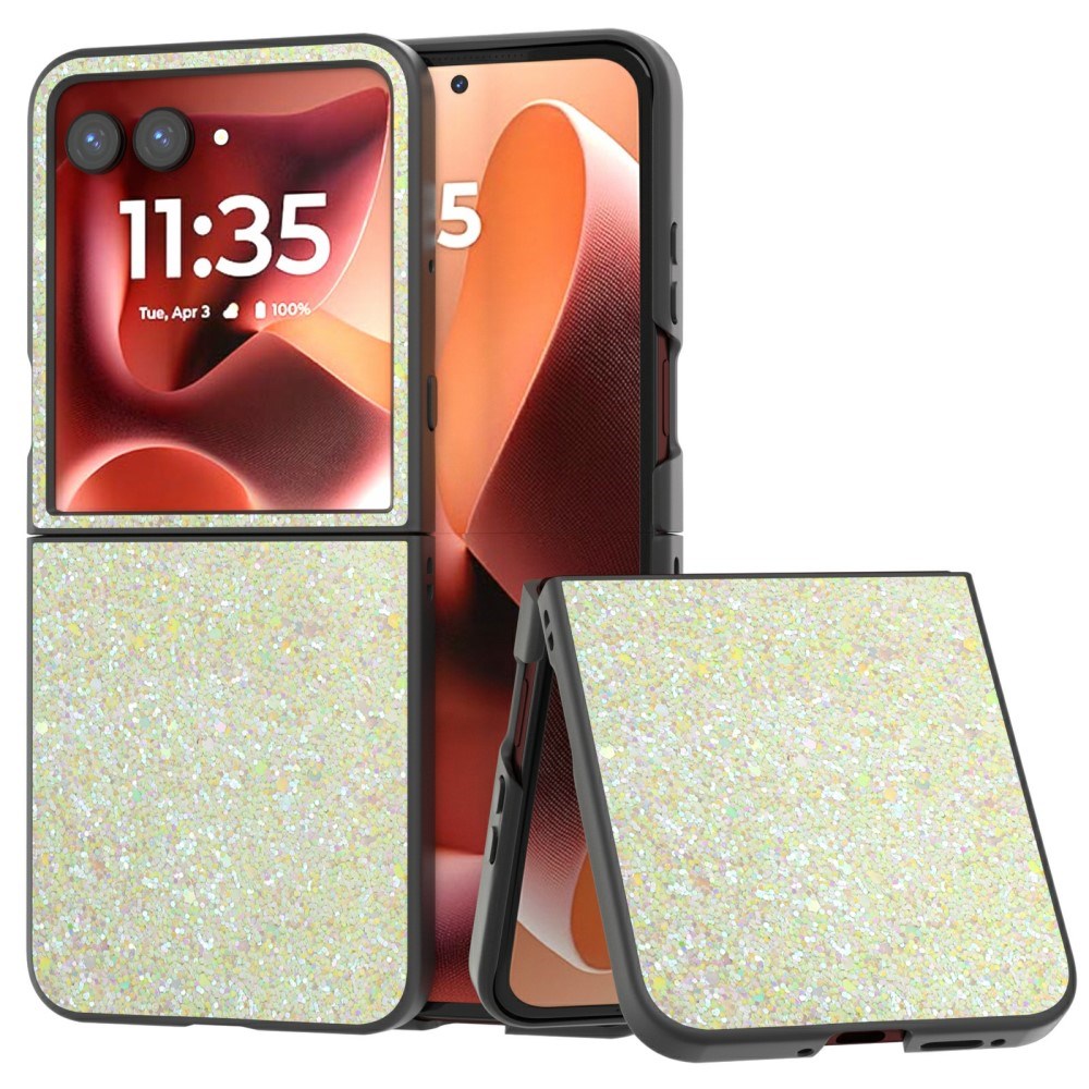 EIDERWOOD Motorola Razr 70 Ultra / Razr 60 Ultra Hård Plastik Glitter Cover - Gul