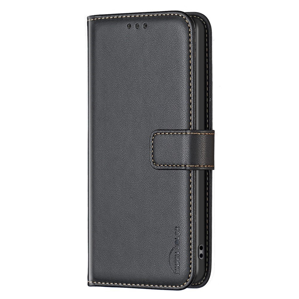 Motorola Edge 60 Pro BINFEN Kunstlæder Flip Cover m. Kortholder & Ståfunktion - Sort