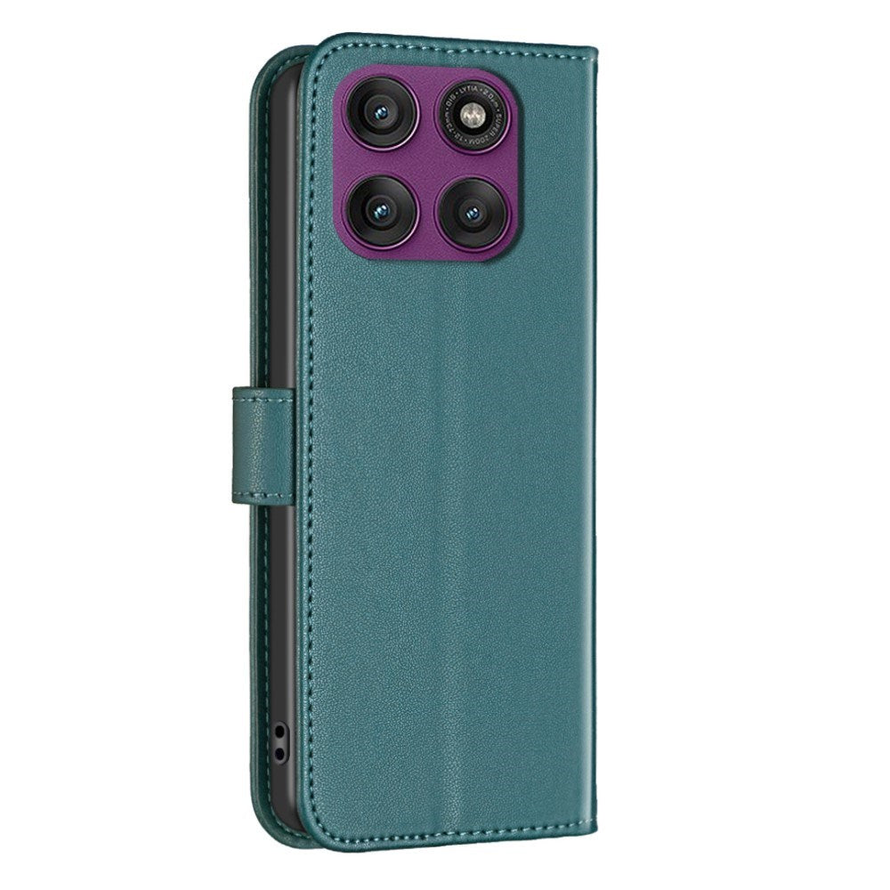 Motorola Edge 60 Pro BINFEN Kunstlæder Flip Cover m. Kortholder & Ståfunktion - Mørkegrøn