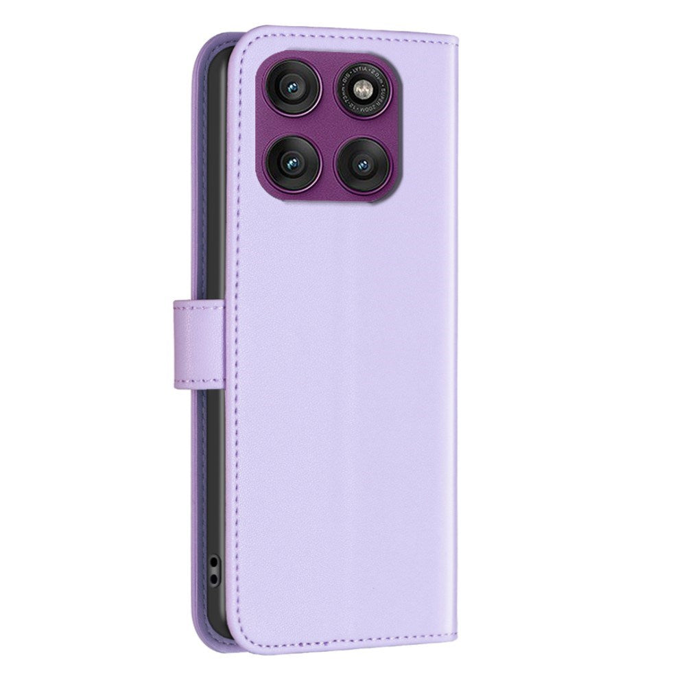 Motorola Edge 60 Pro BINFEN Kunstlæder Flip Cover m. Kortholder & Ståfunktion - Lilla