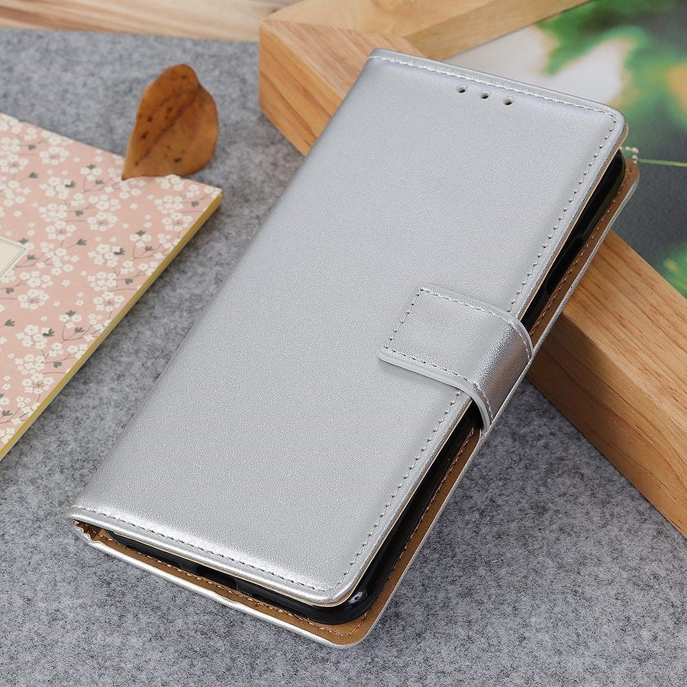Nokia G60 Læder Cover m. Pung & Kickstand - Sølv