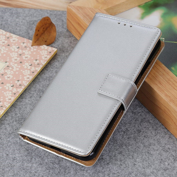 Nokia G60 Læder Cover m. Pung & Kickstand - Sølv