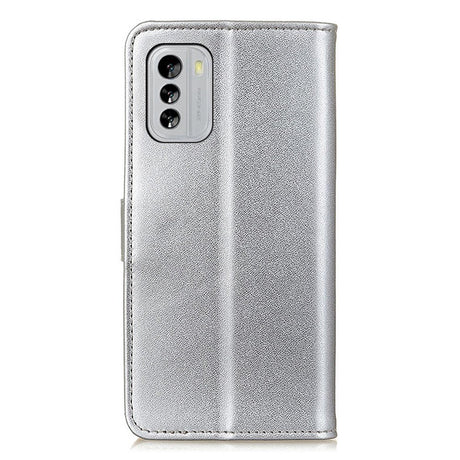 Nokia G60 Læder Cover m. Pung & Kickstand - Sølv