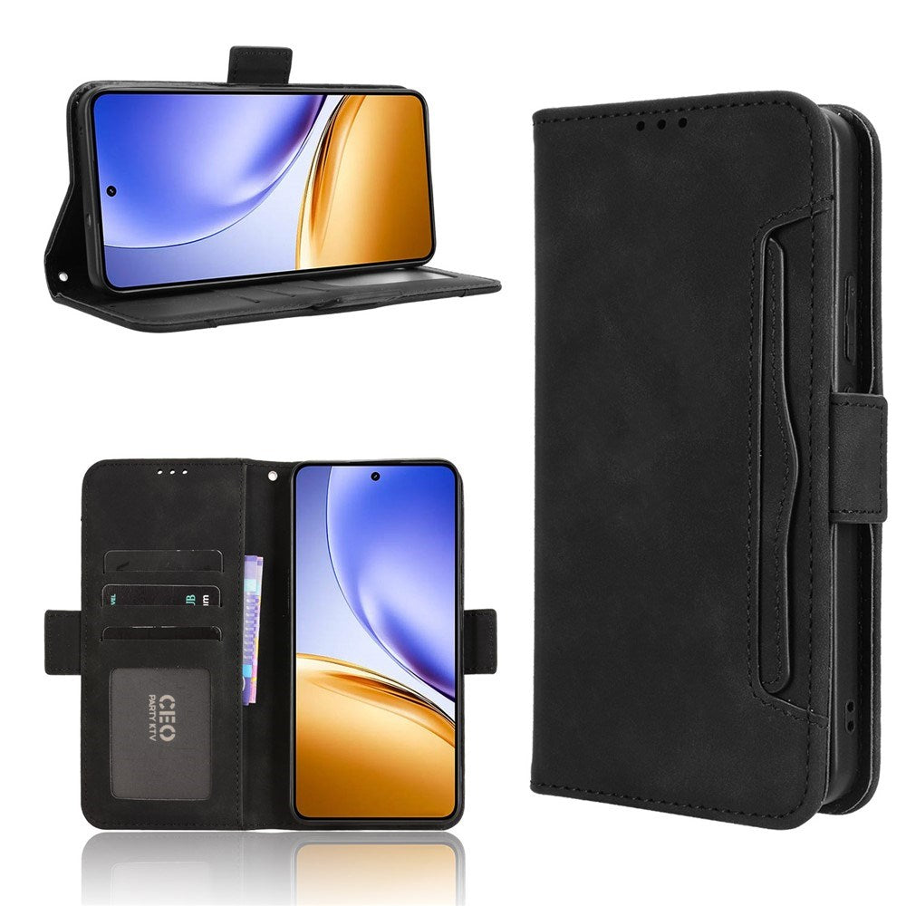 Realme 14 (5G) / 14T (5G) EIDERWOOD Kunstlæder Flip Cover m. Kortholder - Sort