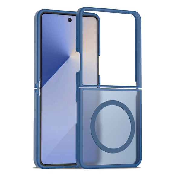 EIDERWOOD Samsung Galaxy Z Flip7 Mat Hybrid Cover - MagSafe Kompatibel - Gennemsigtig / Blå