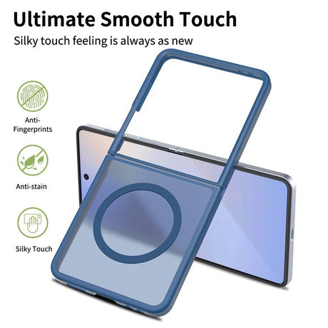 EIDERWOOD Samsung Galaxy Z Flip7 Mat Hybrid Cover - MagSafe Kompatibel - Gennemsigtig / Blå