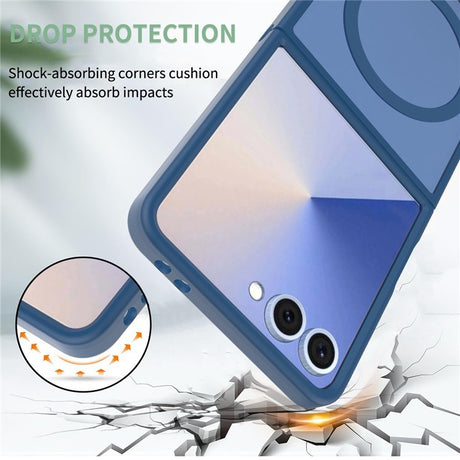 EIDERWOOD Samsung Galaxy Z Flip7 Mat Hybrid Cover - MagSafe Kompatibel - Gennemsigtig / Blå
