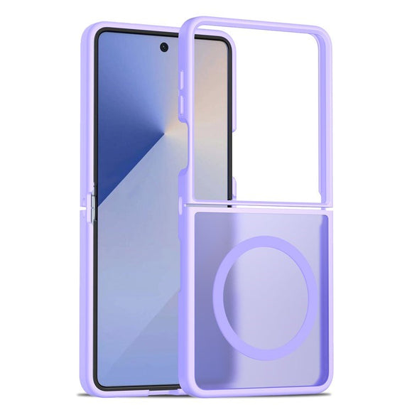 EIDERWOOD Samsung Galaxy Z Flip7 Mat Hybrid Cover - MagSafe Kompatibel - Gennemsigtig / Lilla