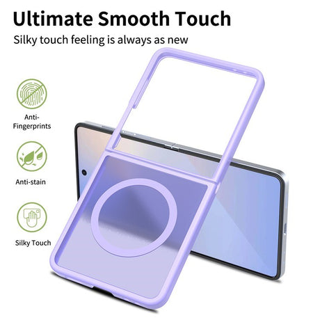 EIDERWOOD Samsung Galaxy Z Flip7 Mat Hybrid Cover - MagSafe Kompatibel - Gennemsigtig / Lilla