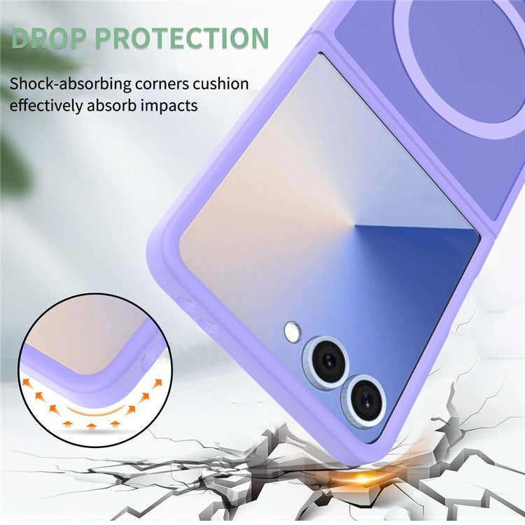 EIDERWOOD Samsung Galaxy Z Flip7 Mat Hybrid Cover - MagSafe Kompatibel - Gennemsigtig / Lilla