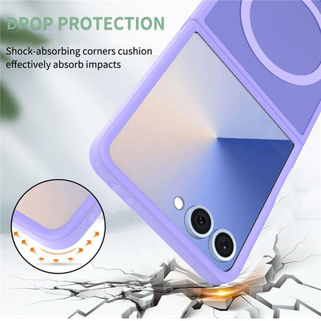 EIDERWOOD Samsung Galaxy Z Flip7 Mat Hybrid Cover - MagSafe Kompatibel - Gennemsigtig / Lilla