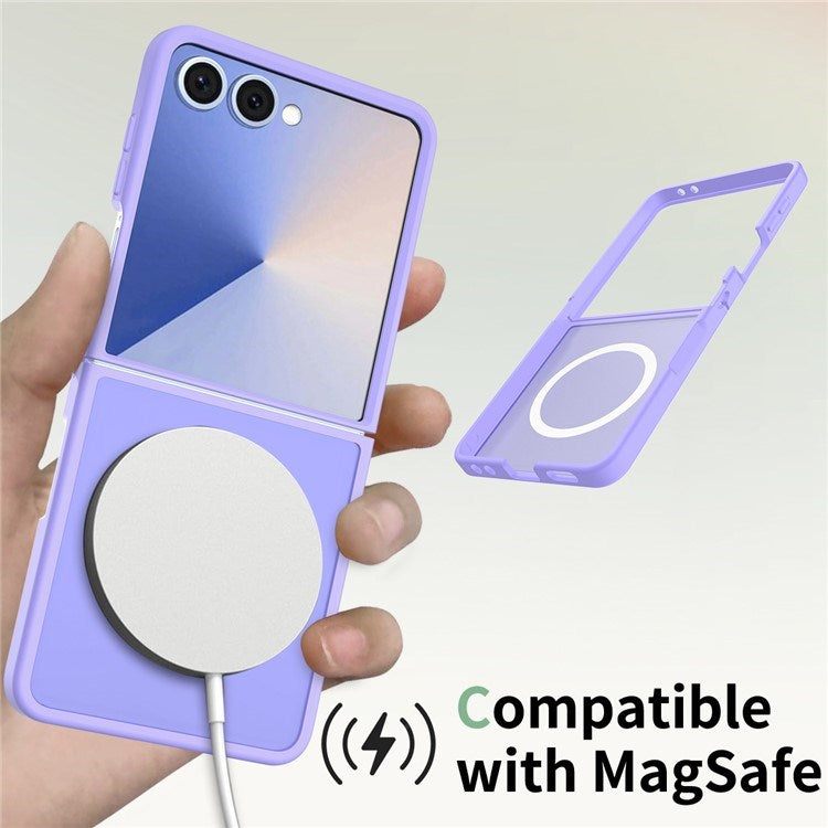 EIDERWOOD Samsung Galaxy Z Flip7 Mat Hybrid Cover - MagSafe Kompatibel - Gennemsigtig / Lilla