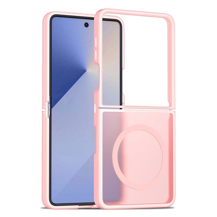 EIDERWOOD Samsung Galaxy Z Flip7 Mat Hybrid Cover - MagSafe Kompatibel - Gennemsigtig / Lyserød