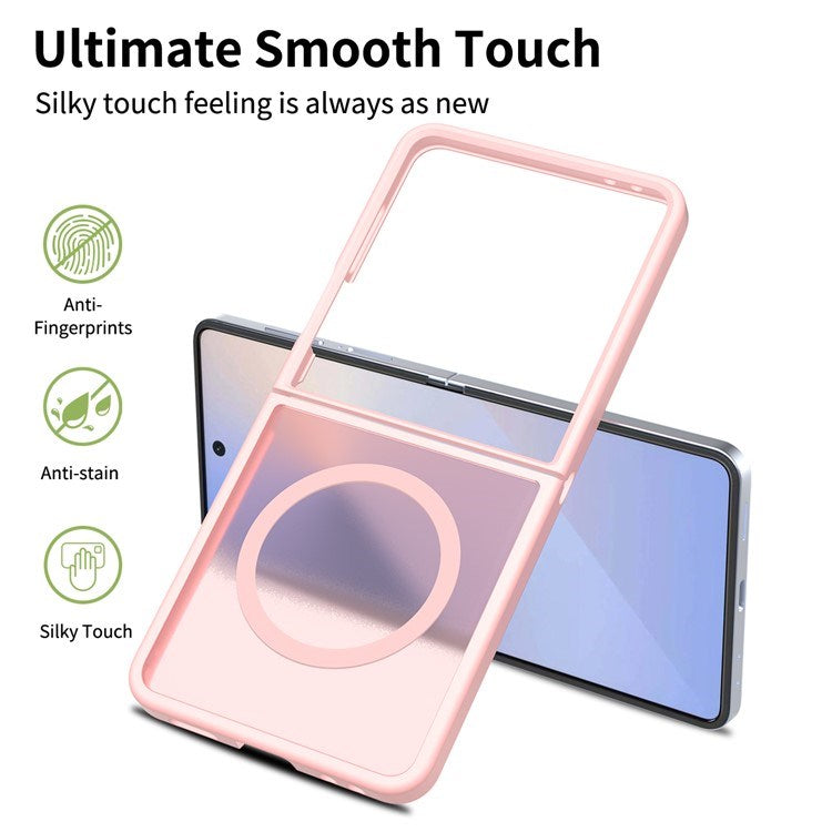 EIDERWOOD Samsung Galaxy Z Flip7 Mat Hybrid Cover - MagSafe Kompatibel - Gennemsigtig / Lyserød