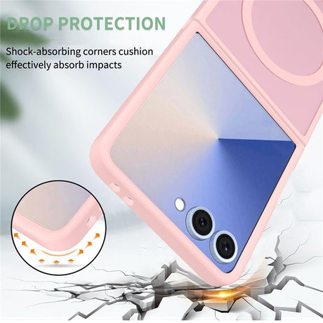 EIDERWOOD Samsung Galaxy Z Flip7 Mat Hybrid Cover - MagSafe Kompatibel - Gennemsigtig / Lyserød