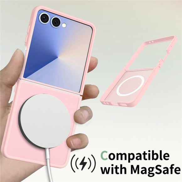 EIDERWOOD Samsung Galaxy Z Flip7 Mat Hybrid Cover - MagSafe Kompatibel - Gennemsigtig / Lyserød