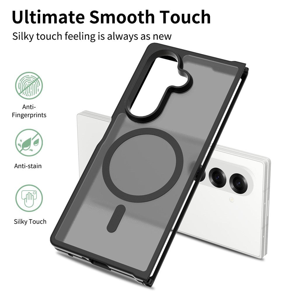 EIDERWOOD Samsung Galaxy Z Fold7 Mat Hybrid Cover - MagSafe Kompatibel - Gennemsigtig / Sort