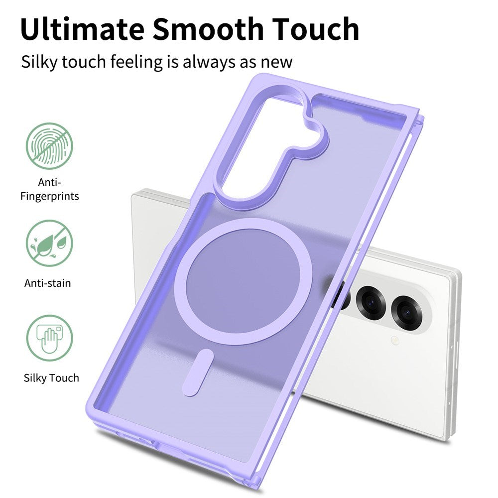 EIDERWOOD Samsung Galaxy Z Fold7 Mat Hybrid Cover - MagSafe Kompatibel - Gennemsigtig / Lilla