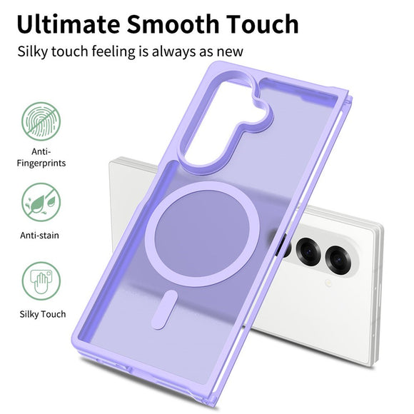EIDERWOOD Samsung Galaxy Z Fold7 Mat Hybrid Cover - MagSafe Kompatibel - Gennemsigtig / Lilla