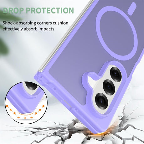 EIDERWOOD Samsung Galaxy Z Fold7 Mat Hybrid Cover - MagSafe Kompatibel - Gennemsigtig / Lilla