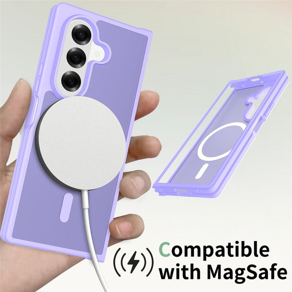 EIDERWOOD Samsung Galaxy Z Fold7 Mat Hybrid Cover - MagSafe Kompatibel - Gennemsigtig / Lilla