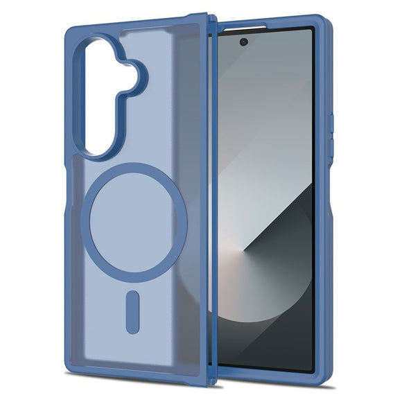 EIDERWOOD Samsung Galaxy Z Fold7 Mat Hybrid Cover - MagSafe Kompatibel - Gennemsigtig / Blå