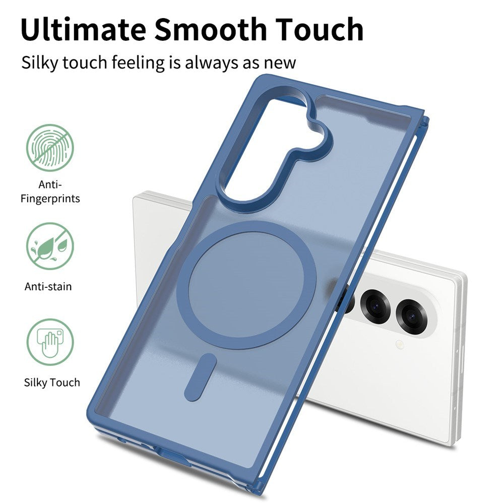 EIDERWOOD Samsung Galaxy Z Fold7 Mat Hybrid Cover - MagSafe Kompatibel - Gennemsigtig / Blå