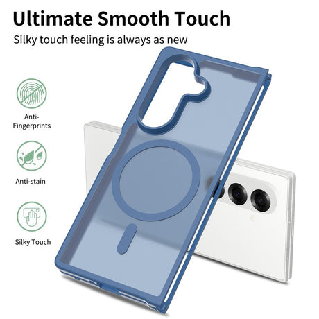 EIDERWOOD Samsung Galaxy Z Fold7 Mat Hybrid Cover - MagSafe Kompatibel - Gennemsigtig / Blå
